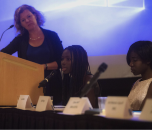 Joy and Lydia speaking about their harrowing experiences under Boko Haram. Photo © Southeastern University